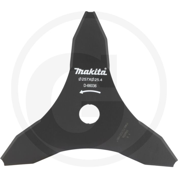 Makita 3-tands mulchmes voor struikgewas 257mm snijbreedte.