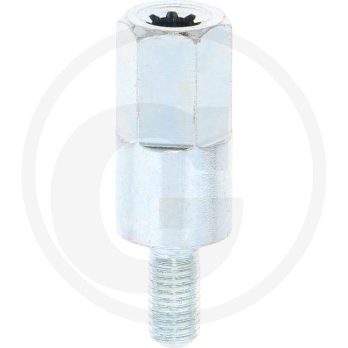 Asadapter (M6 rechtse draad  Asgaten stervormig (7 tanden / (diameter 7 mm))