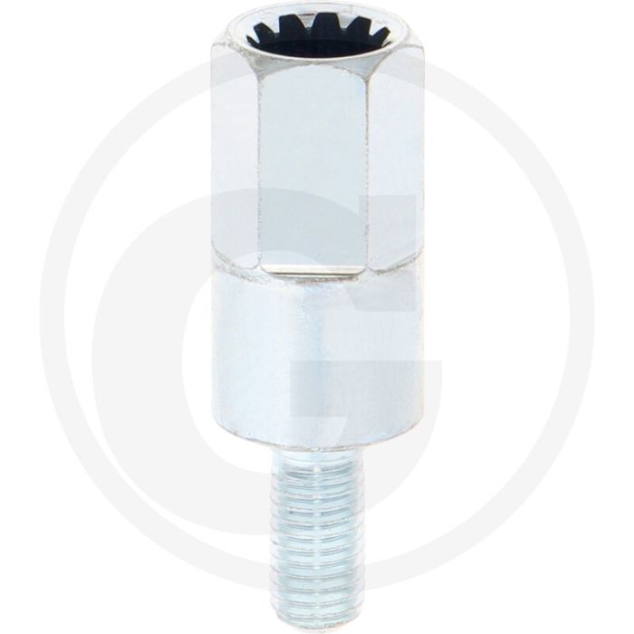Asadapter (M6 rechtse draad  Asgaten stervormig (11 tanden / (diameter 10 mm))