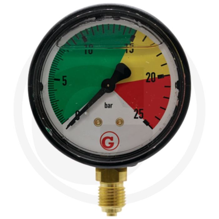 WIKA Manometer Ø63mm, 0 → +25 bar, Glycerine gevuld