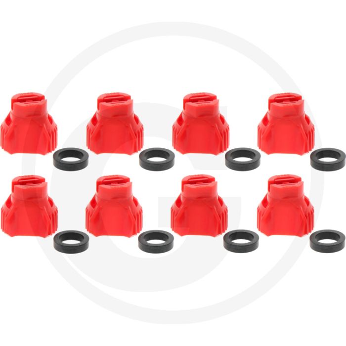 Nozal VPE 8 spleetdoppen KWIX RFX rood 120° spuithoek