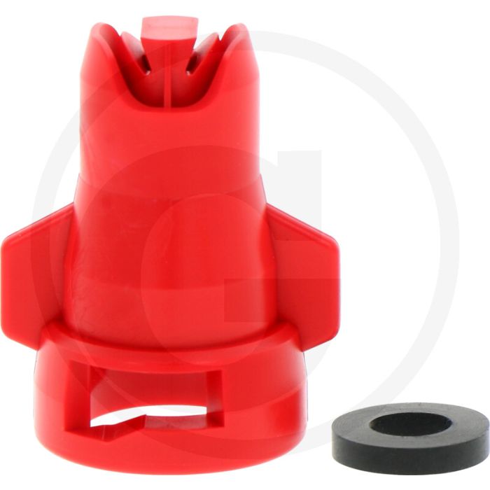 Lechler Dubbele vlakstraalinjector XDT 130-04 - Rood, Kunststof huis - 130°.