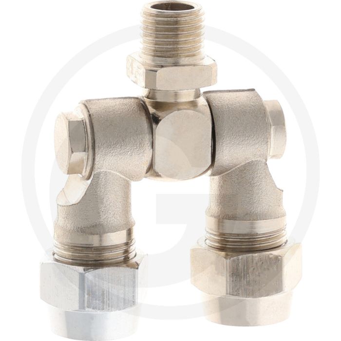 Doppeldrehgelenk - Anschlussgewinde 1/4", Außengewinde 3/8", Länge 35 mm.