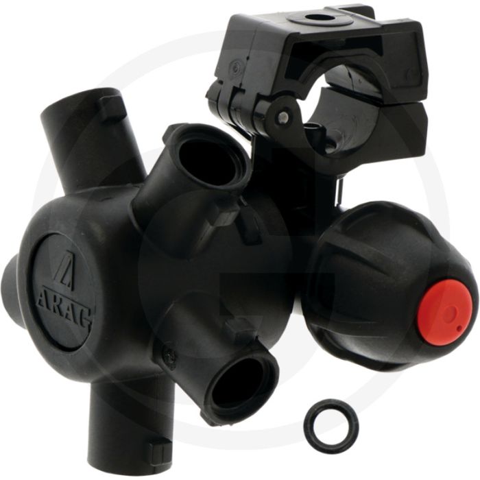 ARAG Porte-buse à cinq buses - M : Ø du tube 1/2", F : Ø 7 mm - 35 x 89 x 53,5 mm