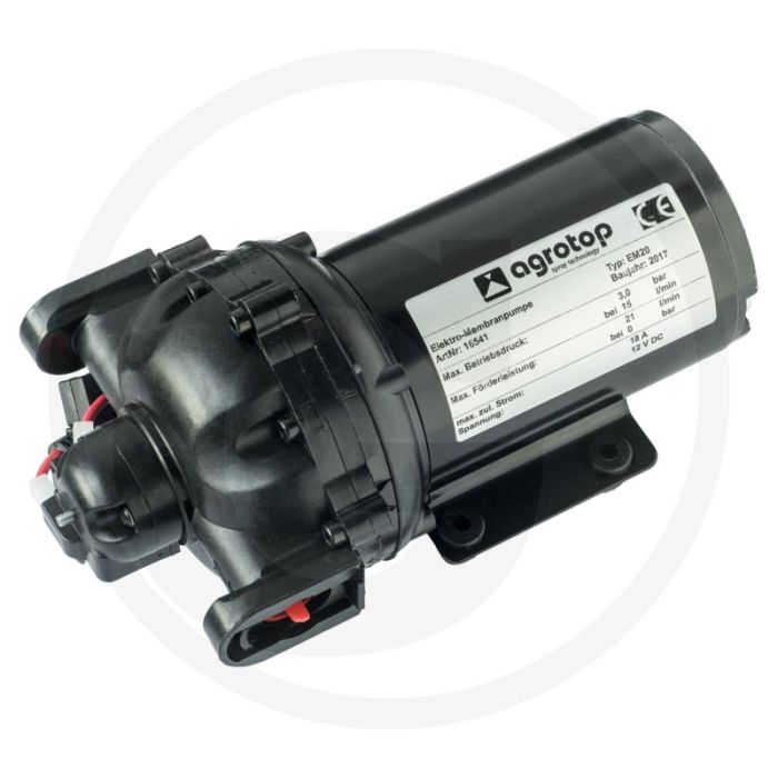 Agrotop Membraanpomp EM 20 - 21 l/min, 12V, 3 bar