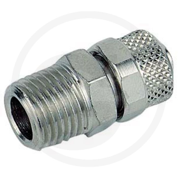 A-GEk-10/8-1/4-MSv rechte inschroefkoppe (Messing, 33mm)