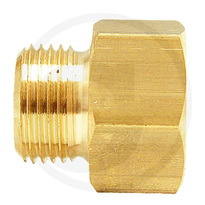 Mof Messing 1/4" Binnen - 3/8" Buiten - 23mm