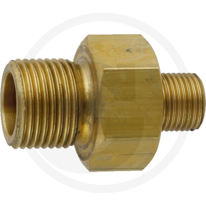 Dubbele nippel Messing M11 x 1 3/8" 36mm