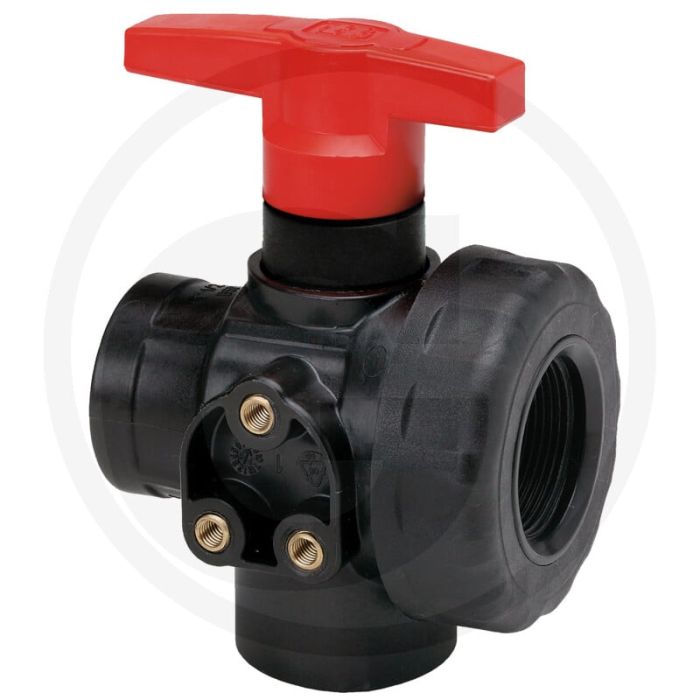 Tecomec 3-Wege Kugelhahn IG 1 1/2" - Max. werkdruk 10 bar