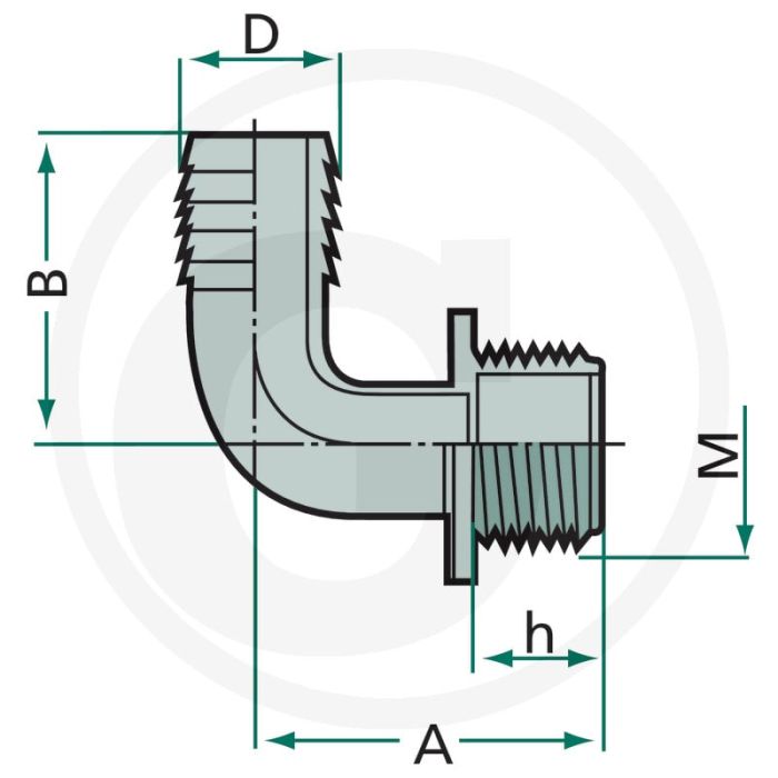 ARAG Gebogen slangaansluiting PVC 50mm Ø 2" inch.