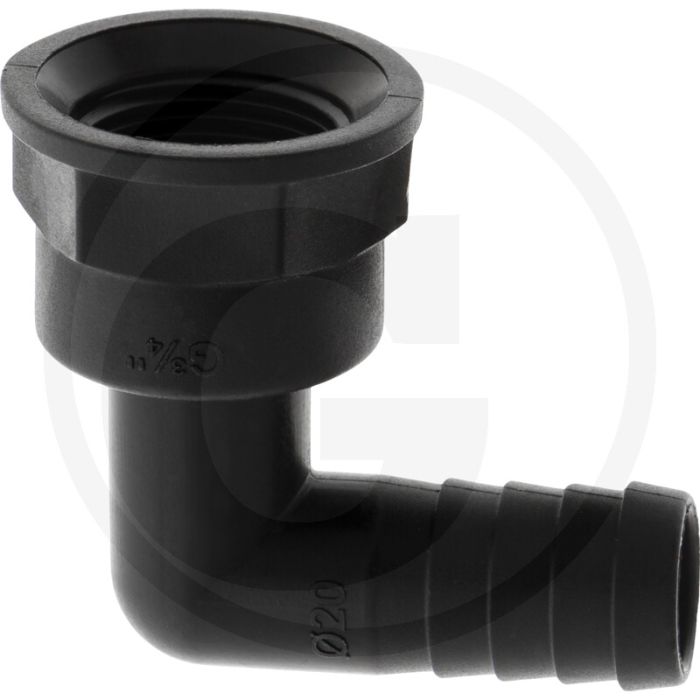 Schlauchtülle 90°, Ø 20mm x IG 3/4", PVC, 20mm x 3/4"