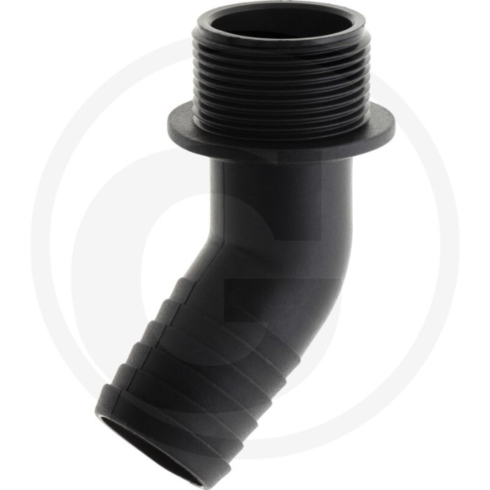 Bogen 45°, Ø 35mm x AG 1 1/4" PVC.