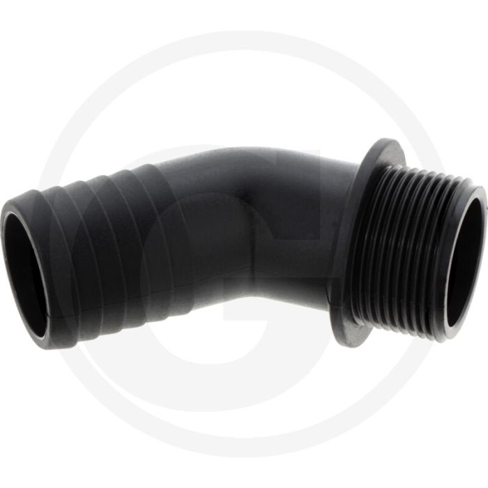 Bogen 45°, Ø 40mm x AG 1 1/4" PVC - BSP draad