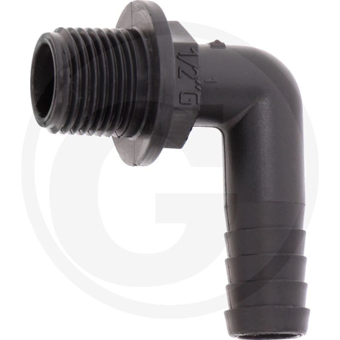 ARAG Schlauchtülle 90°, Ø 16mm x AG 1/2", PVC, BSP draad.