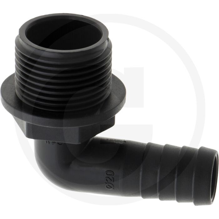 Schlauchtülle 90°, Ø 20mm x AG 1", PVC, BSP 1" x 20mm