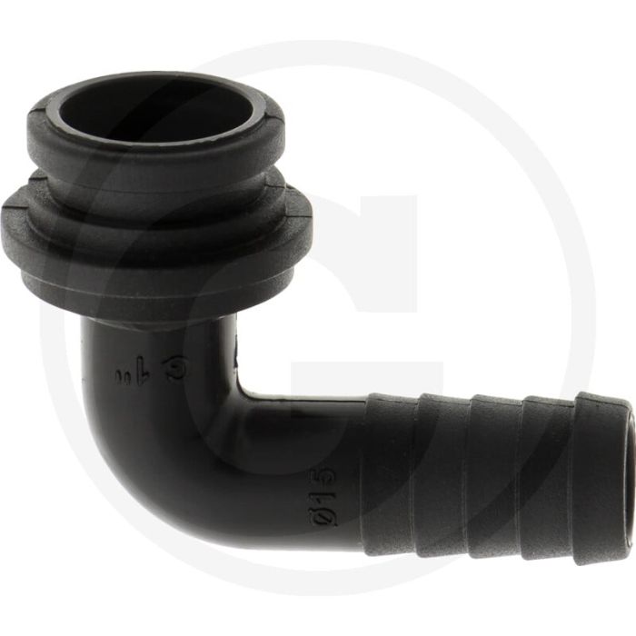 Bogen 90° mit Schlauchtülle Ø 15 mm (für Überwurfmutter mit Innengewinde 1")