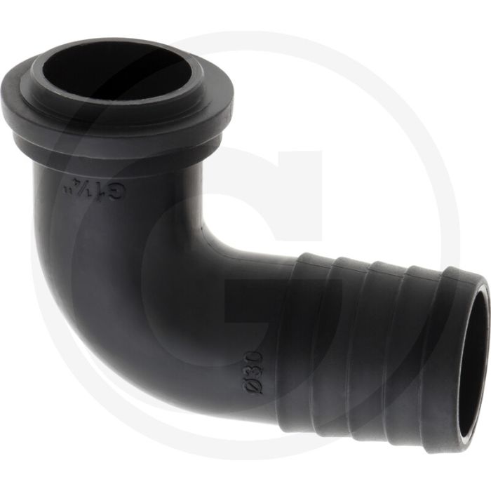 Schlauchtülle 90° Ø30mm für Überwurfmutter (mit Innengewinde 1 1/4")