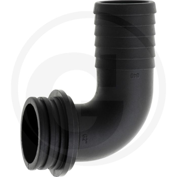 Schlauchtülle 90° Ø40mm für Überwurfmutter (mit Innengewinde 1 1/2")
