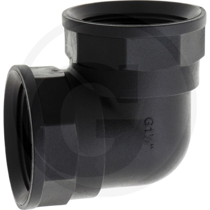 Bogen 90°, 2 x IG 1 1/2", PP, 52,5mm, 90°, 28mm