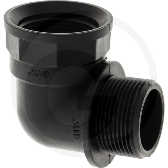 Bogen 90°, IG 1 1/4" x AG 1 1/4", PP, Ø 53mm