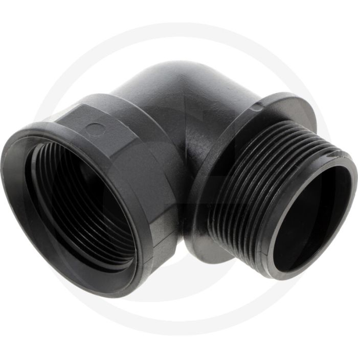Bogen 90°, IG 1 1/2" x AG 1 1/2", PP, 90°, 57mm, 52,5mm