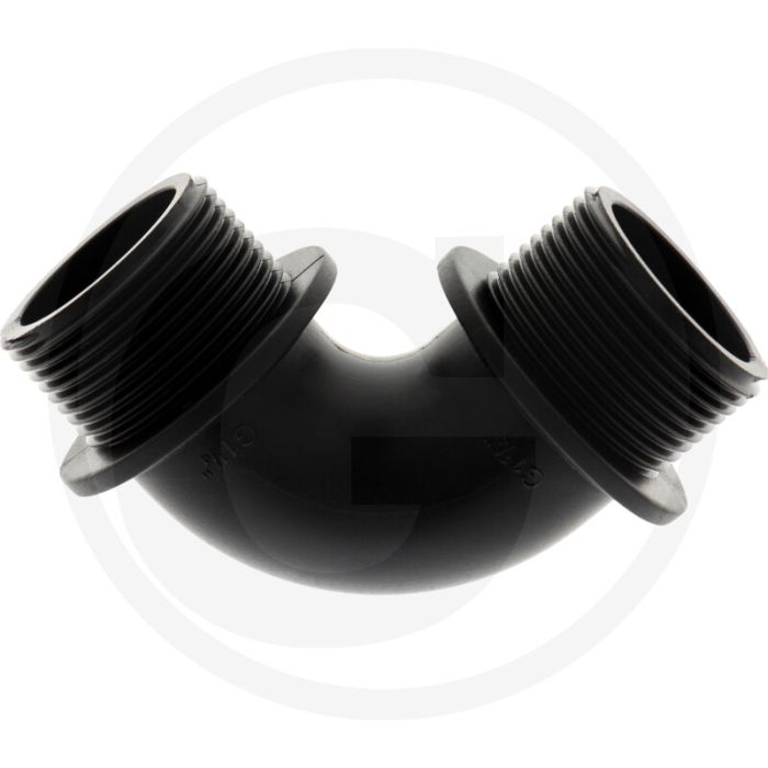 Bogen 90°, 2 x AG 1 1/4", PP, 66,6mm x 64,5mm