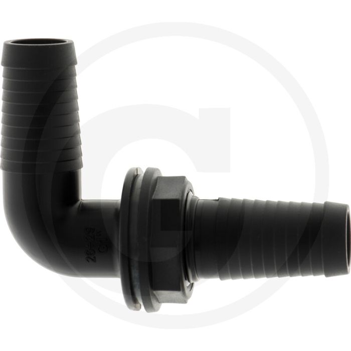 Verschraubung 90°, 2 x Ø 26mm (mit Überwurfmutter 1")