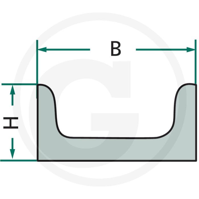 Bodemlijst U-profiel H: 25 x B: 50, L: 1520 mm, Ø 11 mm, gatafstand 980 mm