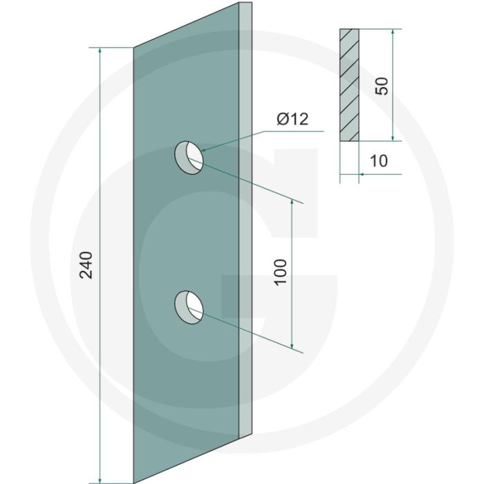 Schroeftand 240x50x10mm