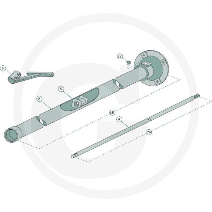 Suma Conische as (om op te schuiven 3 delen, L = 190 mm)