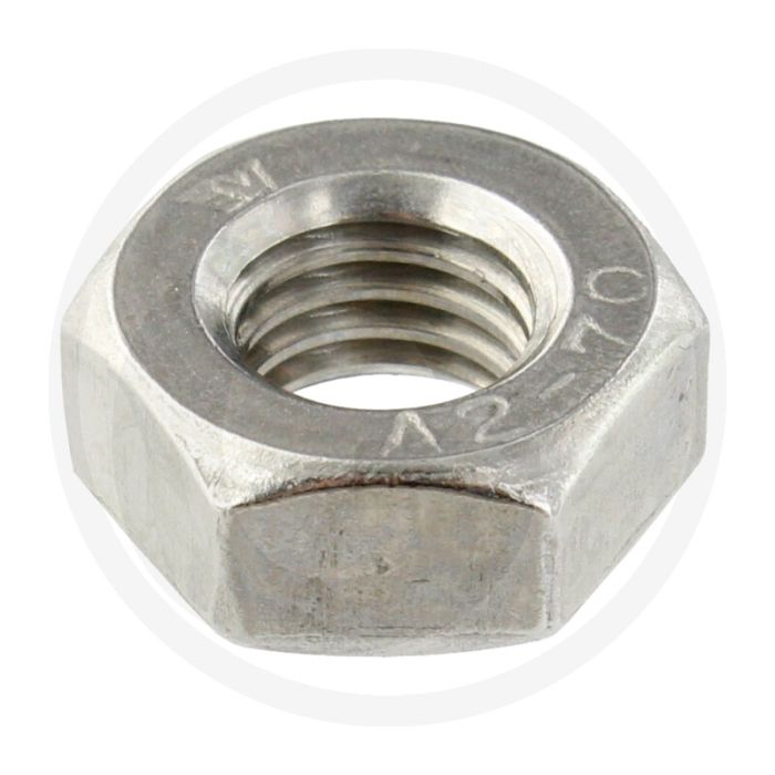 Zeskantmoer M10 x 1,5 DIN 934 RVS V2A Ø10mm.
