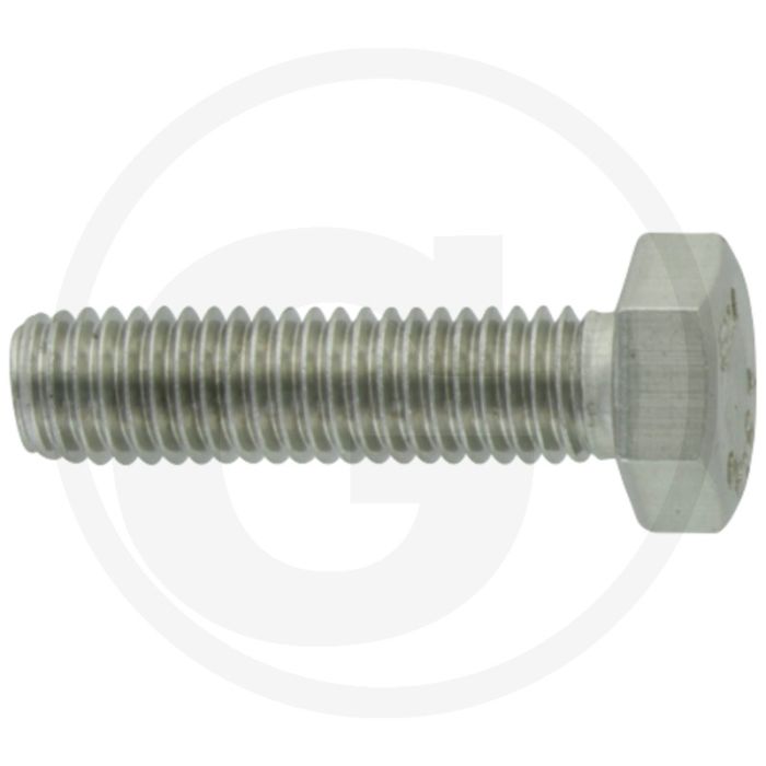 Zeskantbout M8x30 DIN 933 RVS V2A 700N/mm².