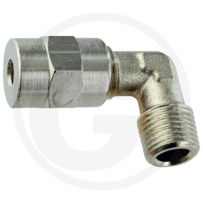 Raccord coudé Jurop (90° Ø 4 - 1/8" avec bague de coupe et écrou tournant)
