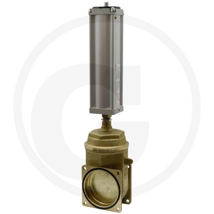 MZ Mestafsluiter Art.0050/0580, 6" Schuifafsluiter wigvormig, Pneumatisch enkelwerkend