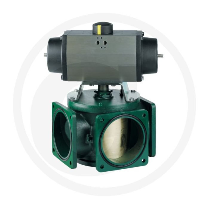 MZ Driewegkraan 6" met pneumatische cilinder