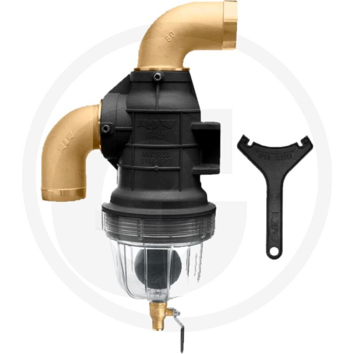 RIV Syphon-vochtvanger Ocean 3,5L DN75 H573 h380 L300 - Aansluiting gebogen met aftapkraan RIV 332