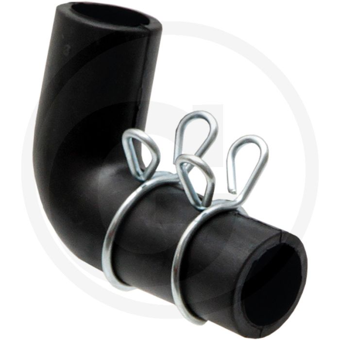 NITTO KOHKI Raccord de tuyau de type L avec fixation (90°, avec colliers de fixation)