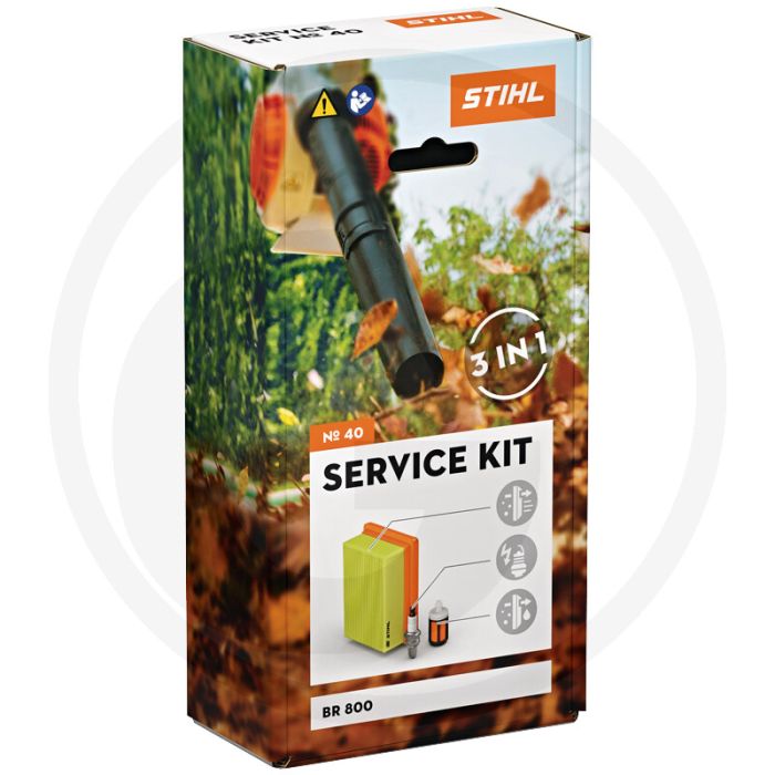 Stihl servicekit 40 BR800 inhoud: luchtfilter, bougie, brandstoffilter