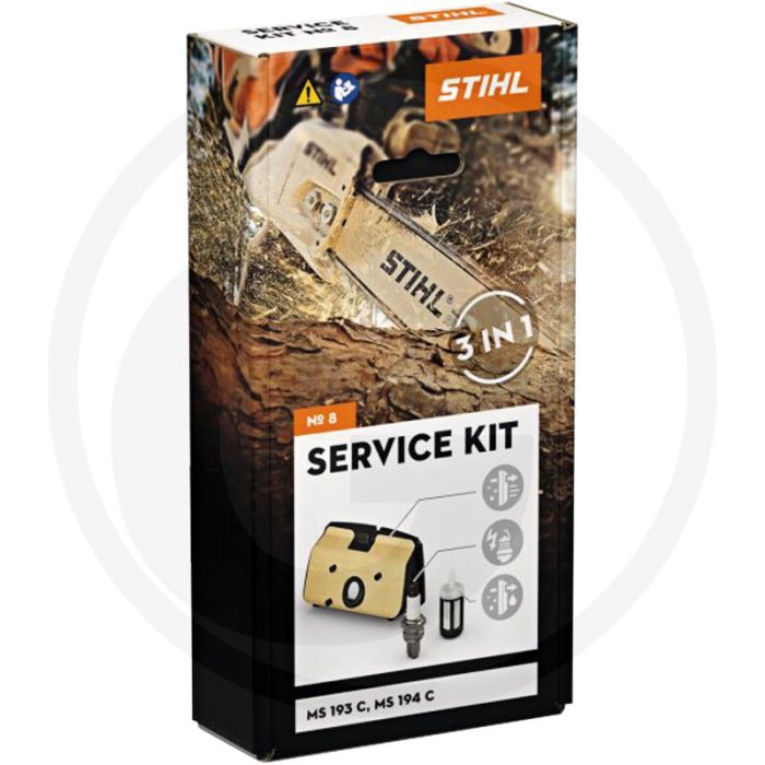 Stihl Servicekit 8 met Luftfilter, Zündkerze en Kraftstofffilter voor MS193C, MS194C