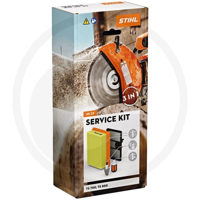 Stihl Servicekit 32 met luchtf, voorf, zündkr & kraftf filt. Geschikt voor TS700, TS800.