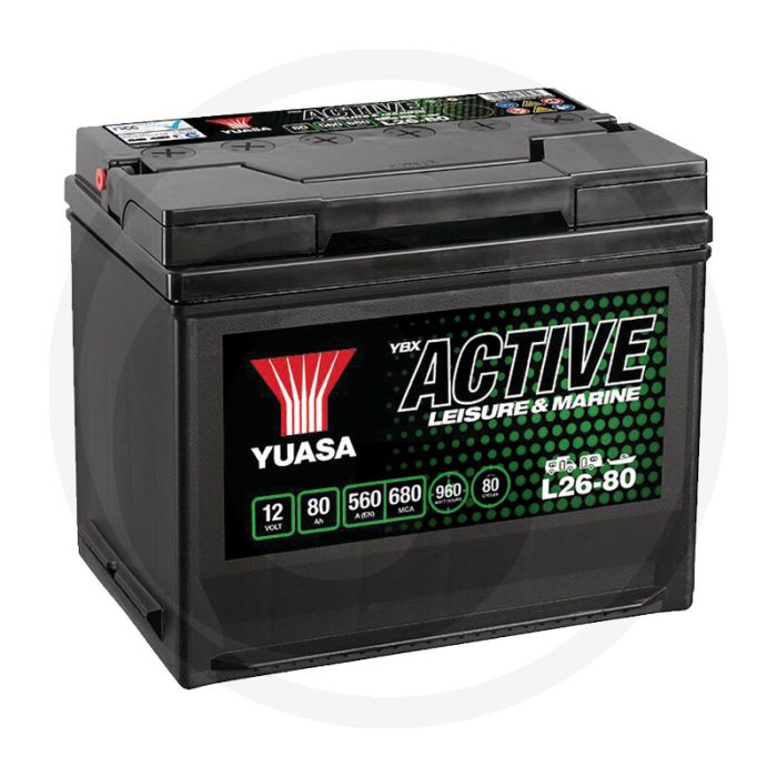 Yuasa Accu 80Ah 560EN 12V Ca/Ca - Caravan & Camper