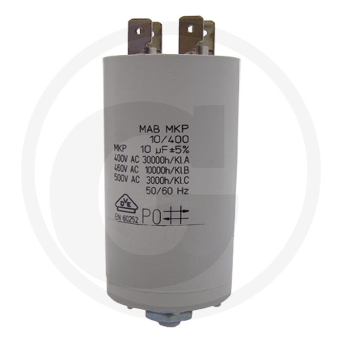 Condensator 10 µF, M8 draadbout, Ø40mm, 79mm potlengte - Diverse merken