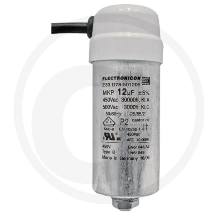 Condensator 35 µF, Pot-Ø 45 mm, Potlengte 122 mm