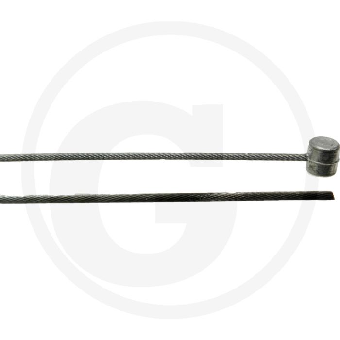Kabel 2500mm Lengte, 2mm Buiten-Ø, 9x9mm Nippel Ø - Flexibel