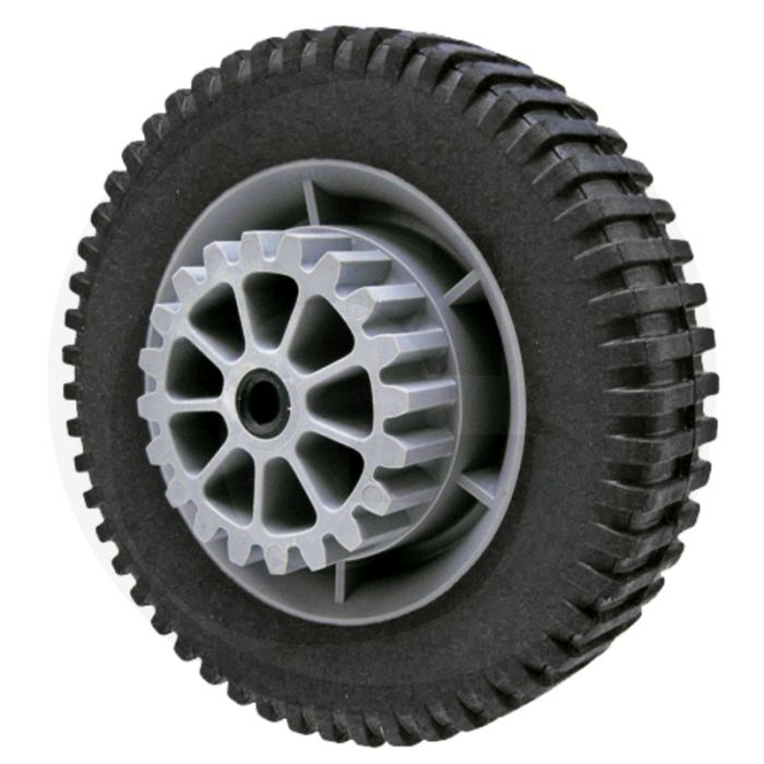 Steunwiel (met grijze velg en buitenvertanding, 20 tands)