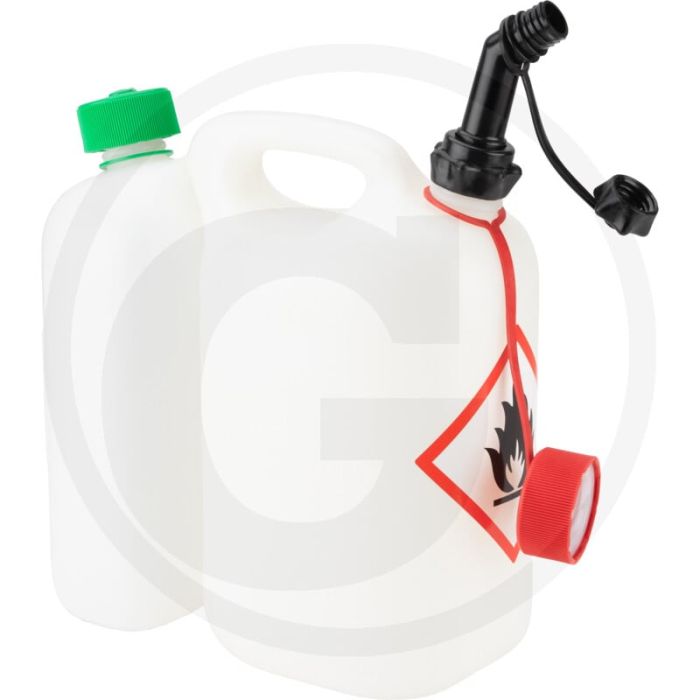 HÜNERSDORFF Dubbele jerrycan - 5,5L brandstofmengsel & 3L kettingolie