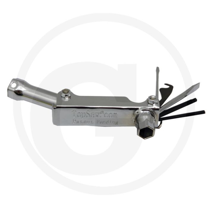 Multi-tool voor kettingzagen met diverse schroevendraaiers, Torx-schroevendraaier en bougiesleutel Multi-tool voor kettingzagen met diverse schroevendraaiers, Torx-schroevendraaier en bougiesleutel