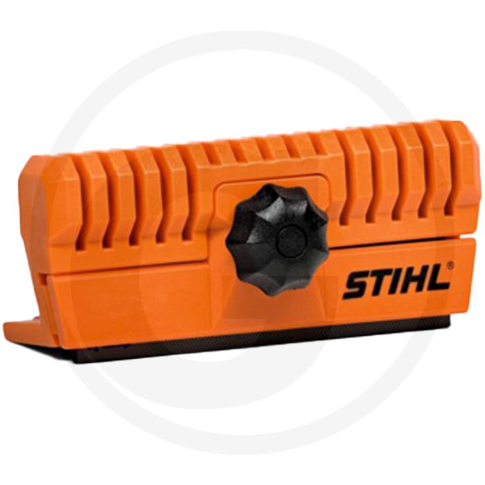 Stihl Geleider onderhoudsblok - ergonomische Kunststoffhalterung mit Flachfeile