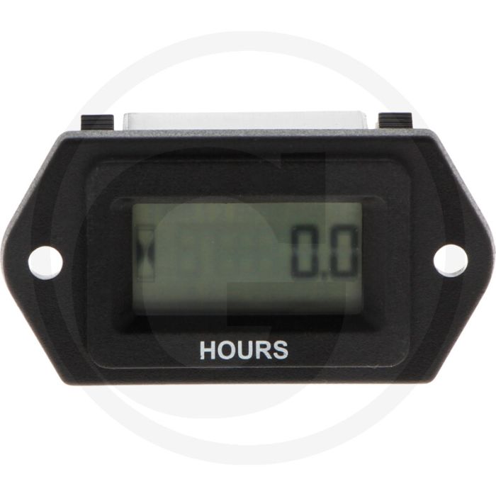 GDI ingeb. bedrijfsurenteller AC/DC - LED voltmeter, resettable timer, 2-gaats bevestiging