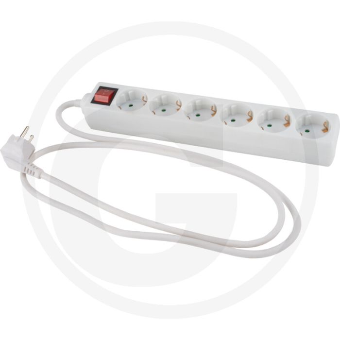 AS Schwabe 6-voudige verdeeldoos zonder schakelaar - 1,40 m kabel, 3 x 1,5 mm²